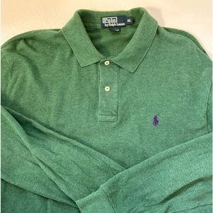 (Polo Ralph Lauren) Mesh Long-Sleeve Polo Shirt -Classic Fit